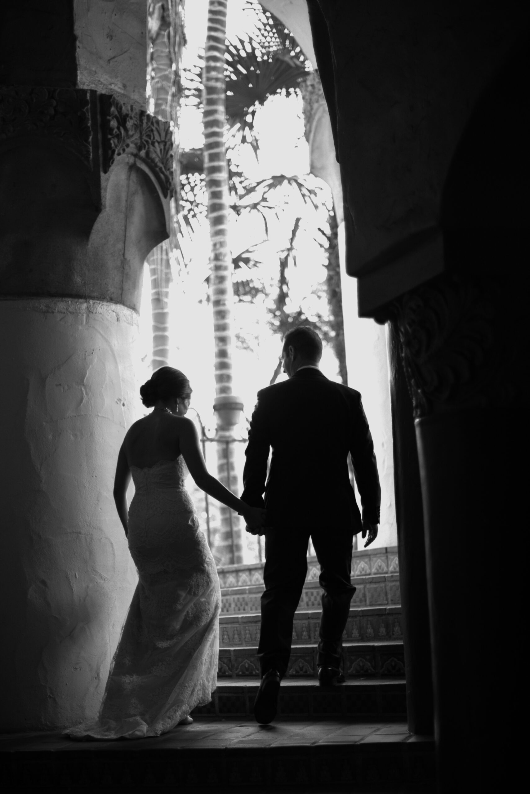 black and white photo of married couple